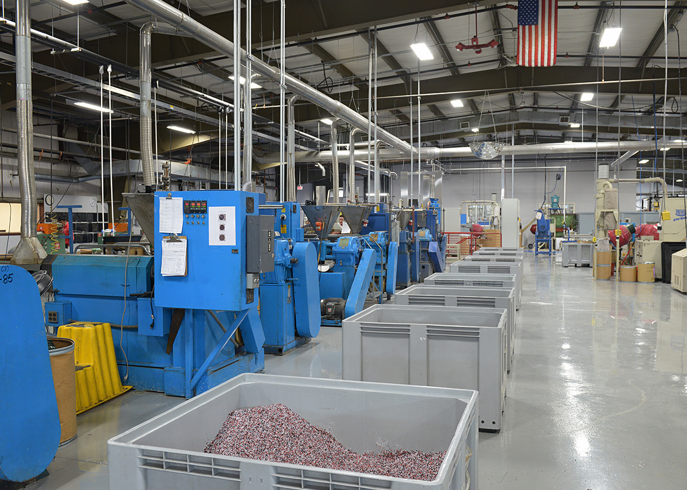 Production Floor With Large Bins